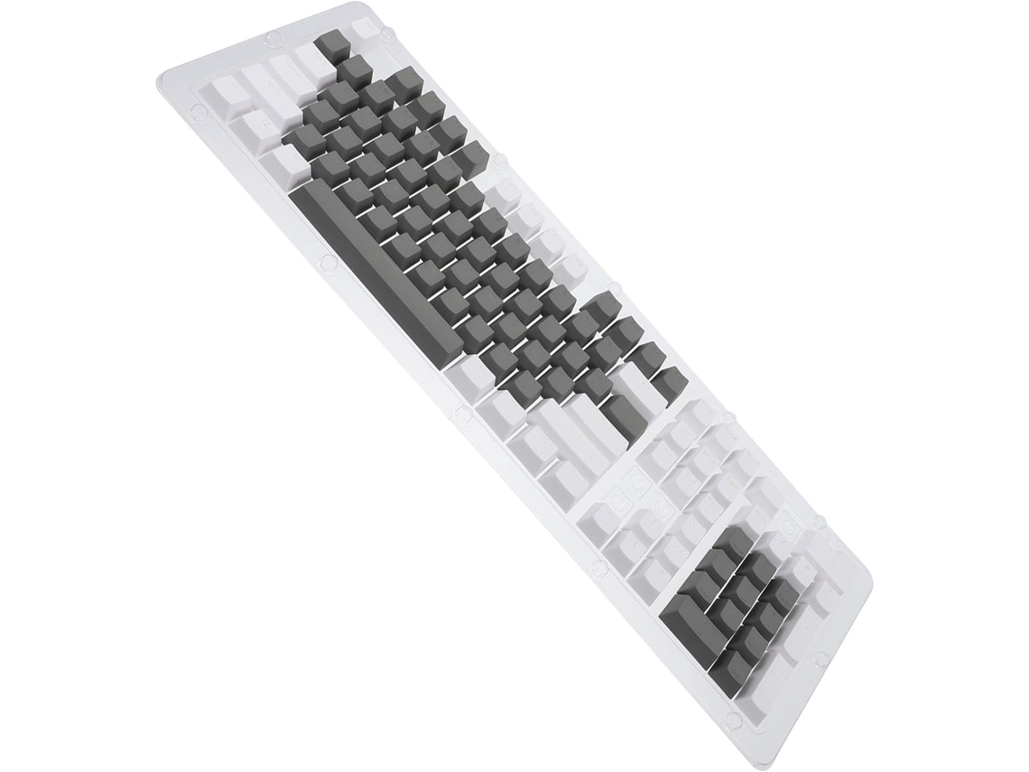 Conjunto De Teclas Pbt Para Teclado, Perfil Oem 104, Cinza E Branco.