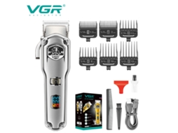 Máquina de Cortar Cabelo Elétrica com Visor Digital, Totalmente Lavável, Aparador Elétrico MDUG (prateado)