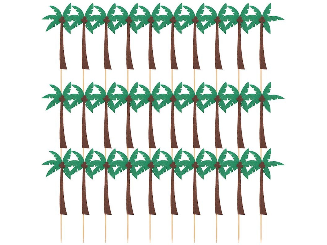 30 Unidades De Enfeite De Bolo De Festa Havaiana