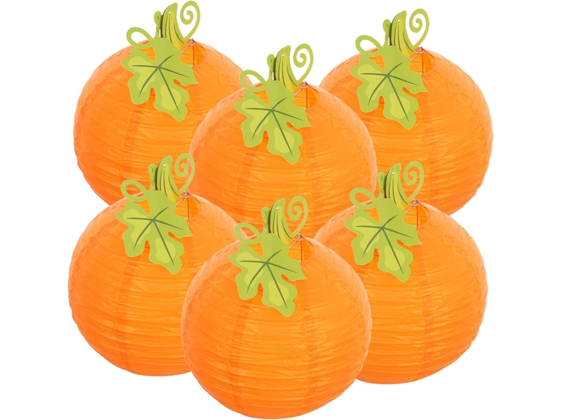 Conjunto De 6 Abóboras De Papel Decorativas Para Pendurar, Lanternas De Halloween Para Festas, Acess Gokoco