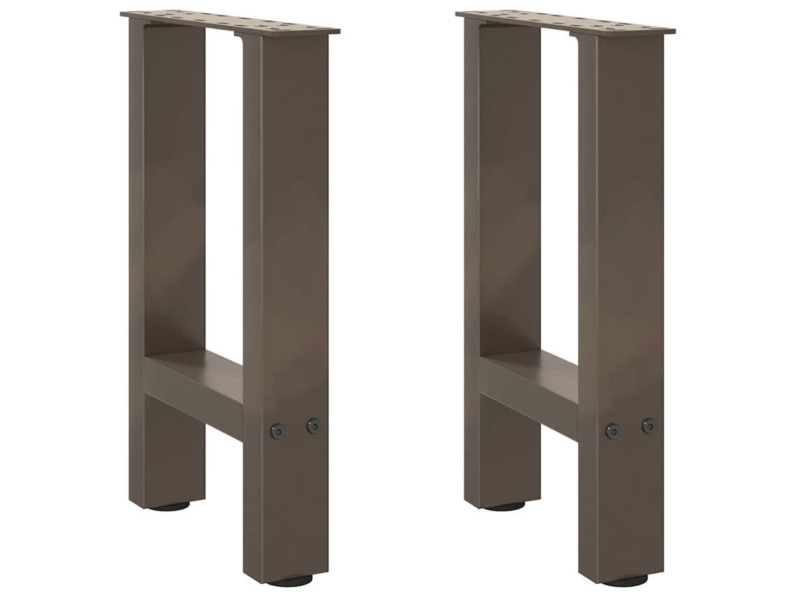 Vidaxl Pés Para Mesa De Centro Em Aço Natural, 2 Peças, 38x(42-43) Cm, Aço