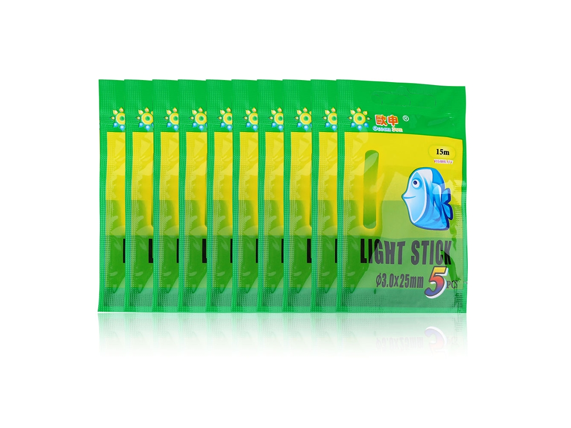 Glow Sticks (fishing Luminous Night Light Indicator) Authentic Oushen Glow Sticks 10 Bags A Pack 15 Meters 5 Pieces Fishing Accessories