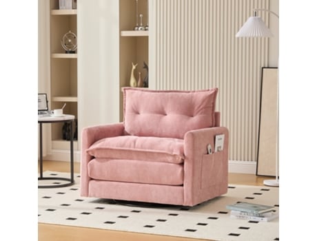 Poltrona giratória 360° com apoio de braço, sofá individual de estilo moderno com almofadas Panshiyuan (92 x 74 x 67 cm)