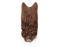 Pieza De Extensión De Pelo Sintético Rizado Marrón Claro 45cm Para Mujer Universal