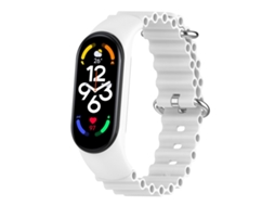 Bracelete de Smartwatch para Xiaomi Mi Band 7 / 6 / 5 / 4 / 3 respirável de silicone marinho de cor sólida (branca)