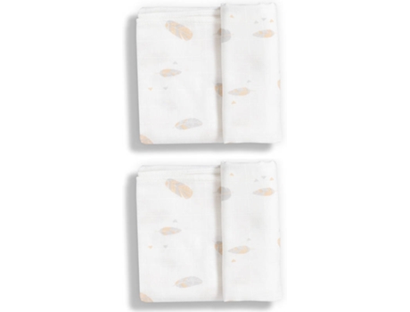 Fraldas de Pano  Pack de 2 Unidades Coton Mousseline Penas (70 x 70 cm)