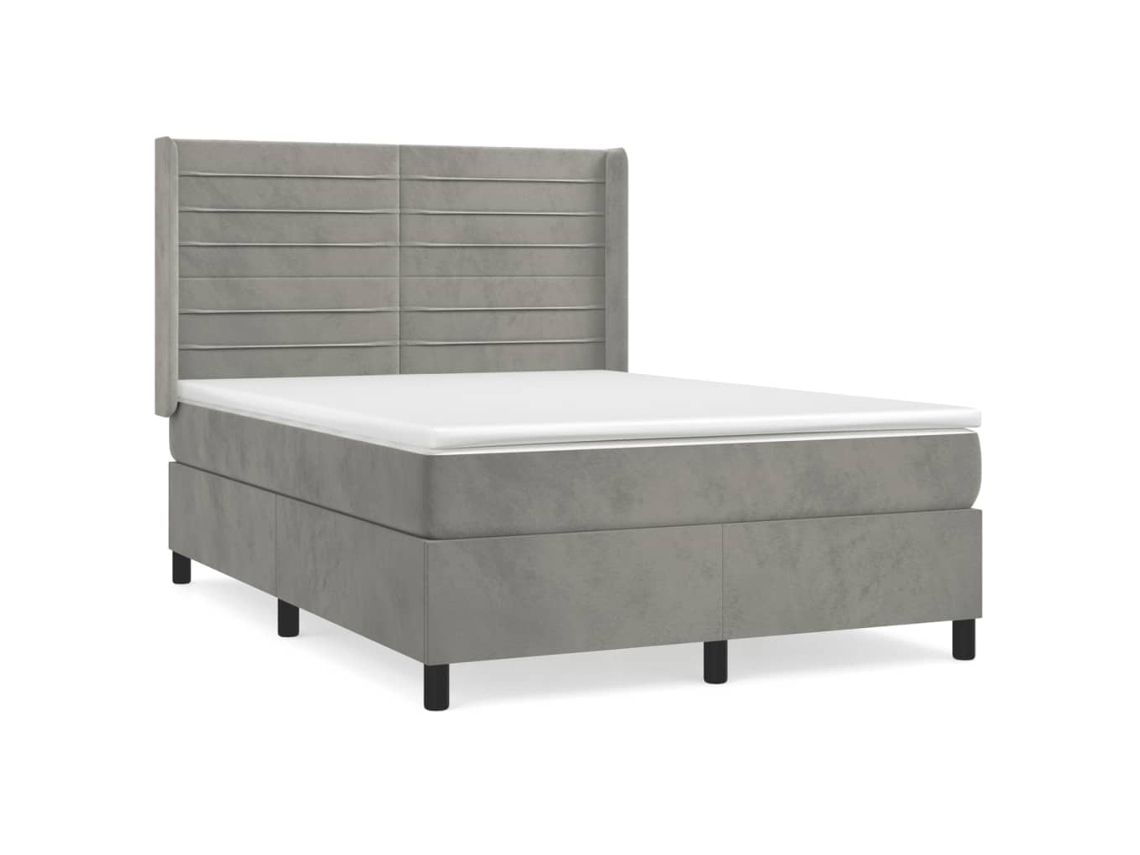 Box Spring Bed, Box Spring Beds Vidaxl Cinzeto Veludo (140 X 200 Cm)