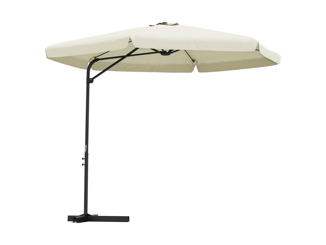 Maison Exclusive - Guarda-sol De Exterior Com Poste De Aço 300 Cm Branco Areia