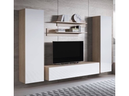 Conjunto de Móveis de TV Luke 7E MÓVEIS BONITOS (Sonoma e Branco - 260x40x165 cm)