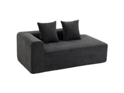Sofá De 2 Lugares Cinzento Escuro Em Chenille Com Molas E 2 Almofadas 171,5x91,5x83 Cm