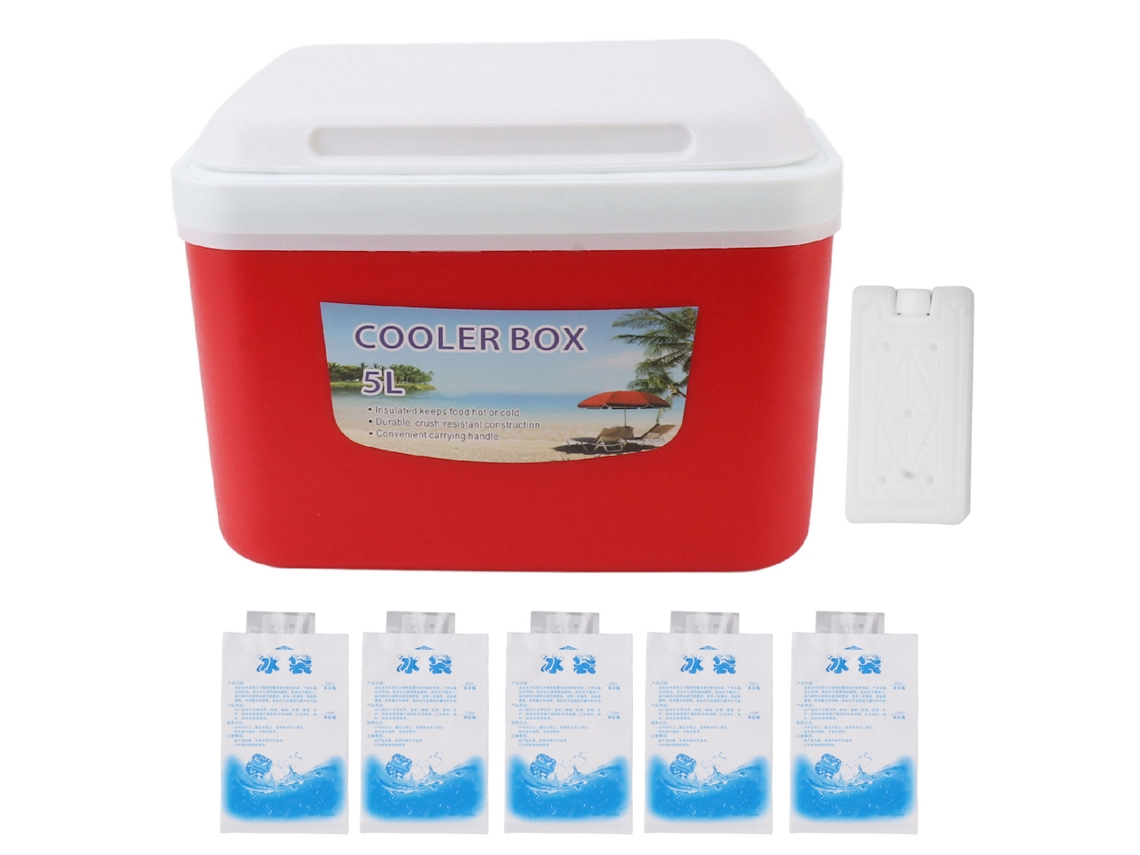 5l Cooler Box Caixa De Refrigerador De Insulina Portátil Para Casa, Acampamento, Refrigerador De Alimentos Portátil, Vermelho
