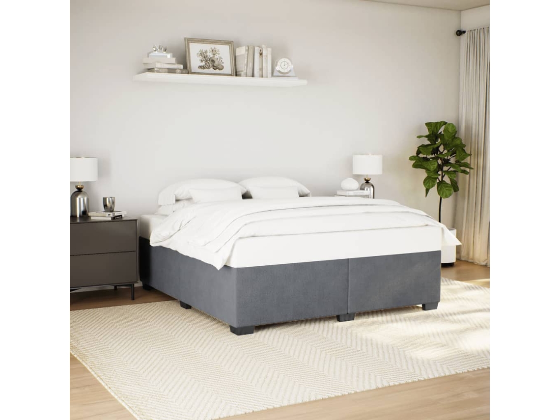 Vidaxl Estrutura De Cama Sem Colchão 200x200 Cm Veludo Cinzento-escuro