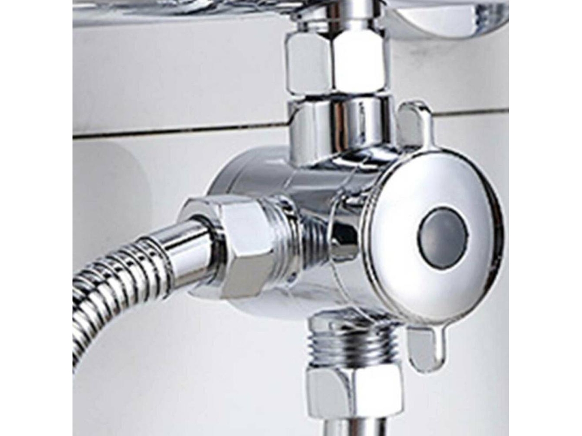 Adaptador T De 3 Vias De 1/2 Polegada Para Chuveiro De Banheira Com Suporte Para Braço E Válvula Desviadora