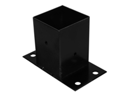 Suporte Ajustável Em Ferro Preto Para Postes, Ideal Para Caixas De Correio E Varandas, Com Base Quadrada Resistente.