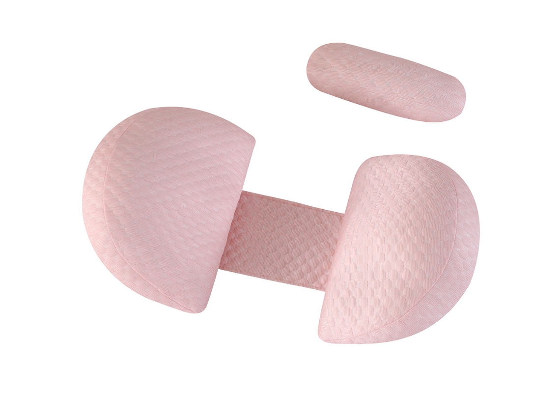 Almofada De Maternidade Com Apoio Lombar Removível E Almofada Lateral Rosa Slowmoose