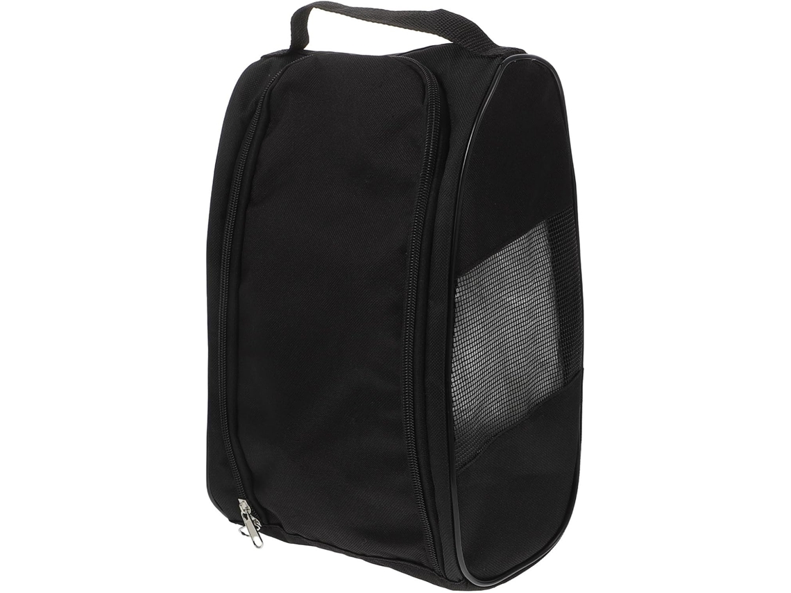 Bolsa Preta Com Zíper Para Tênis Esportivos, Estojo Portátil Para Guardar Sapatos De Ginástica.