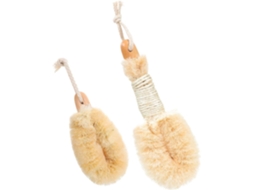 Conjunto De Escovas Banho Sisal Natural Para Remoção Impurezas, 2 Unidades De Escovas Madeira Portáteis Para Esfoliação