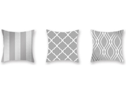 Pack de 3 Almofadas Decorativas WJS Cinza (45x45cm)