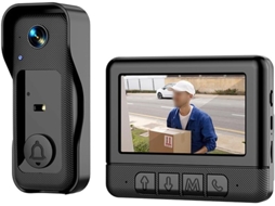 Campainha com Video Sem Fios HALINUIA Hd 4.3" Comunicação Bidirecional Led Grande Angular 130° Ip68 Captura Automatica Segurança Doméstica