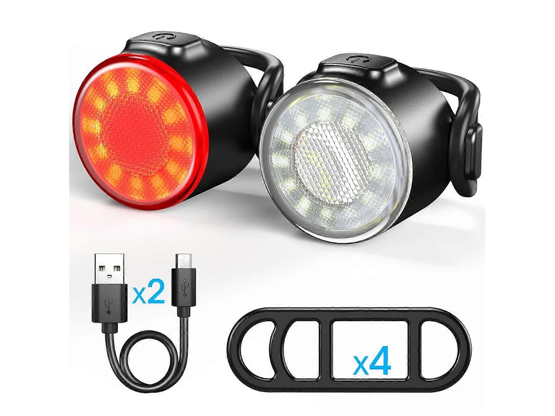 Luz Bicicleta Led Recarregável Usb Dianteira Traseira Ipx4 6 Modos