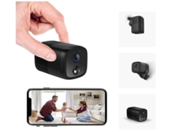 Mini Câmera USHION A90 Wifi 150 Grande Angular 2mp / 1080p Sem Fio Portátil 10m Visão Noturna Alarme Inteligente de Detecção Humana Preto