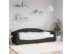 Vidaxl Sofá-cama Com Colchão 90x200 Cm Tecido Preto