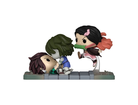 Figura Funko DEMON SLAYER Tanjiro & Nezuko Vs Demónio do Templo Us Pop! Momento