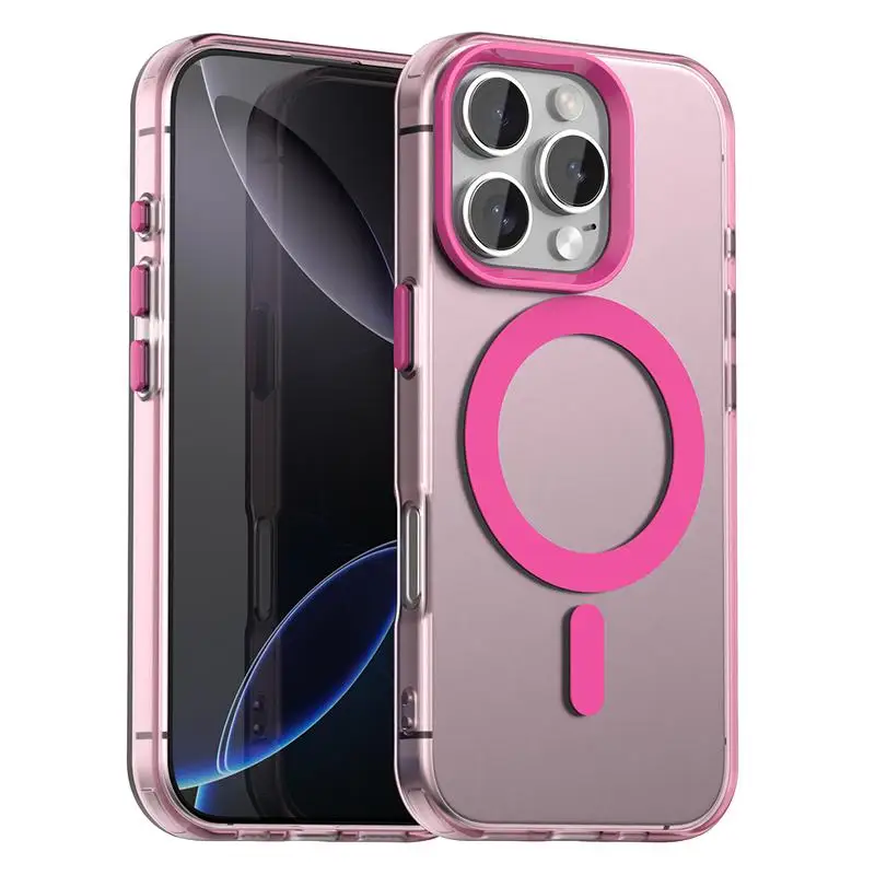 Capa Protetora Magnética Fosca (ruby Para Iphone 12 Pro) Com Moldura Magsafe Para Câmera, Capa Rígida.