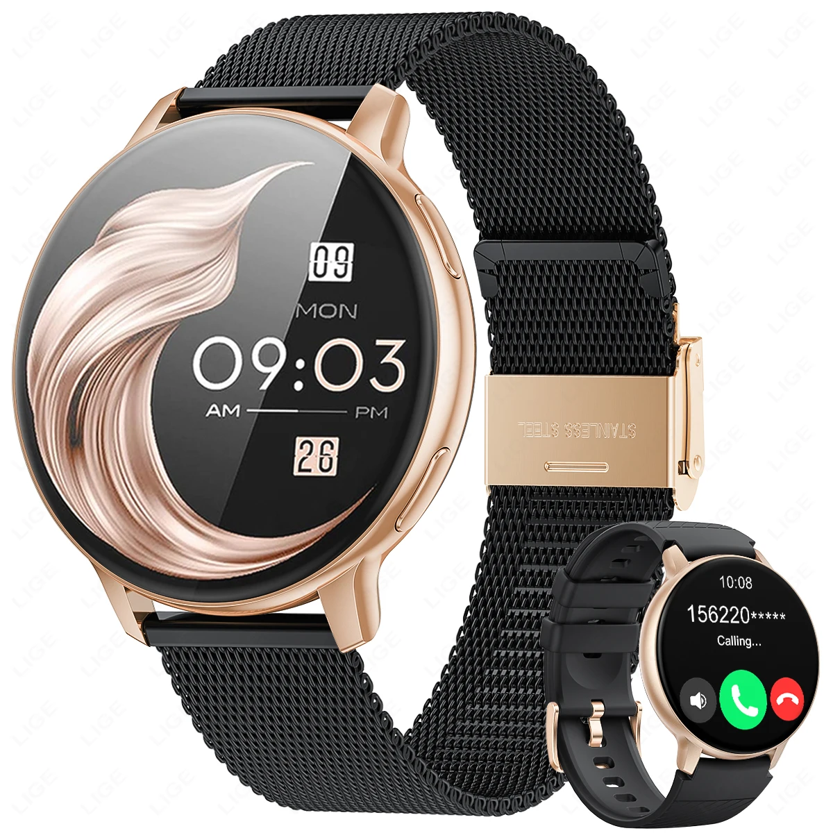 Smartwatch À Prova D'água para Ios e Android MDUG (preto)