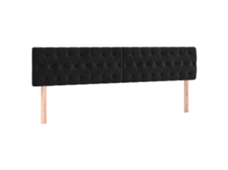 Cabeceira de Cama 2 Pcs Veludo 100x7x78/88 Cm Preto MAISON EXCLUSIVE