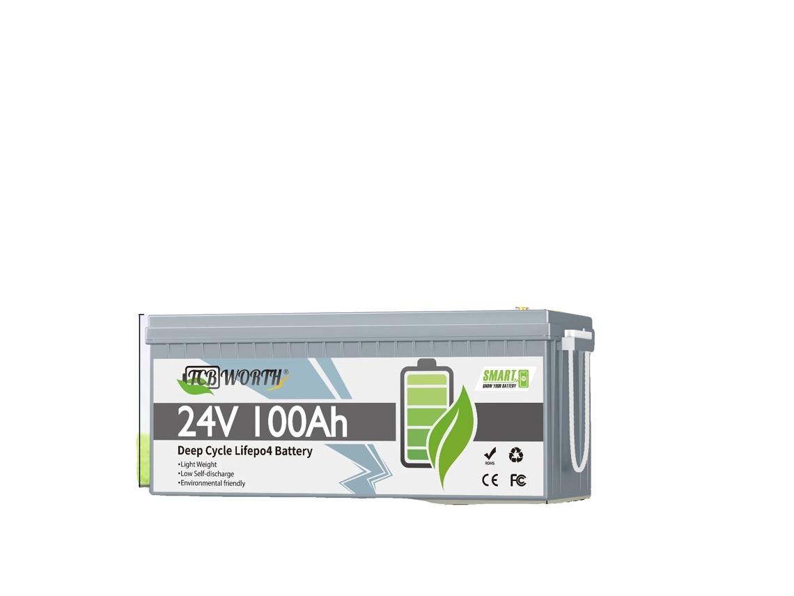 Bateria De Lítio, 6000 Ciclos Profundos, Bms Integrado De 100a, 24v 100ah Bt Oem