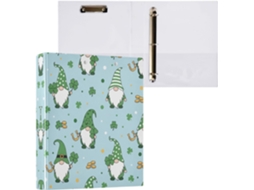 Pasta de 3 Argolas para Papel Tamanho Carta , Organizador Redondas com Prancheta, Suporte Pran (27,9 X 21,6 Cm)
