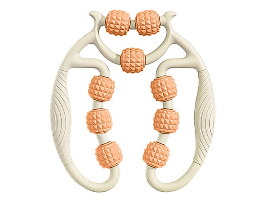 Massageador circular relaxante para pernas com 9 rodas, músculos profundos e braços, laranja. - aquaforge