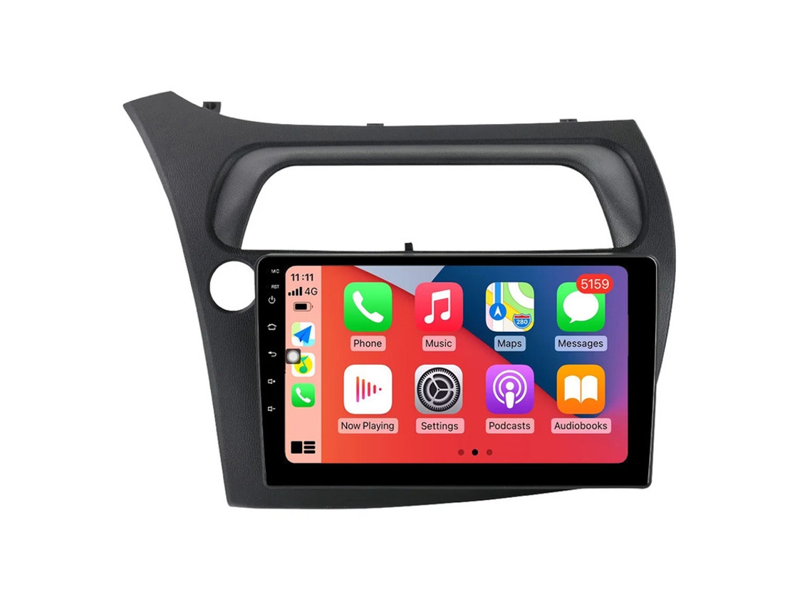 Auto Rádio Carro Bluetooth Autoradio 8GB RAM 128G ROM CarPlay Navegação GPS Ecrã Táctil RoverOne para Honda Civic Hatchback 2006-2012  