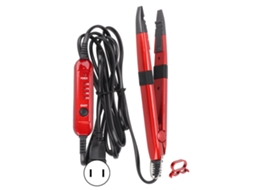 Plancha Para Extensões De Cabelo Ergonômica Com Regulação De Temperatura, Plug Vermelho Eua 110v