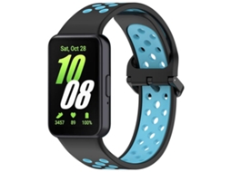 Bracelete para Samsung Galaxy Fit 3 XIAOMOYU em silicone respirável bicolor preto e azul