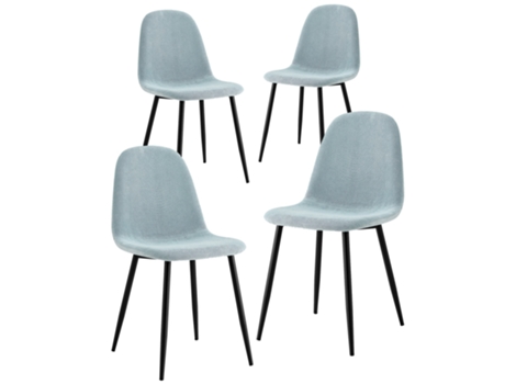 WEHOME Cadeiras Bella Azuis: Conjunto de 4 Cadeiras de Design