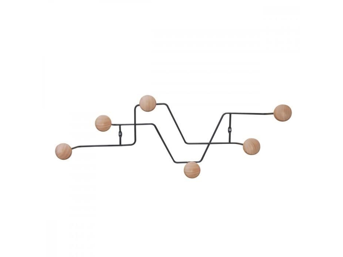 Cabide Zig Zag com 6 Ganchos PRESENT TIME Preto