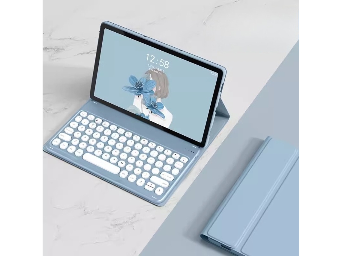 Elysve Capa Com Teclado Bluetooth Para Lenovo Xiaoxin Pad 11 Polegadas 2024, Cor Azul