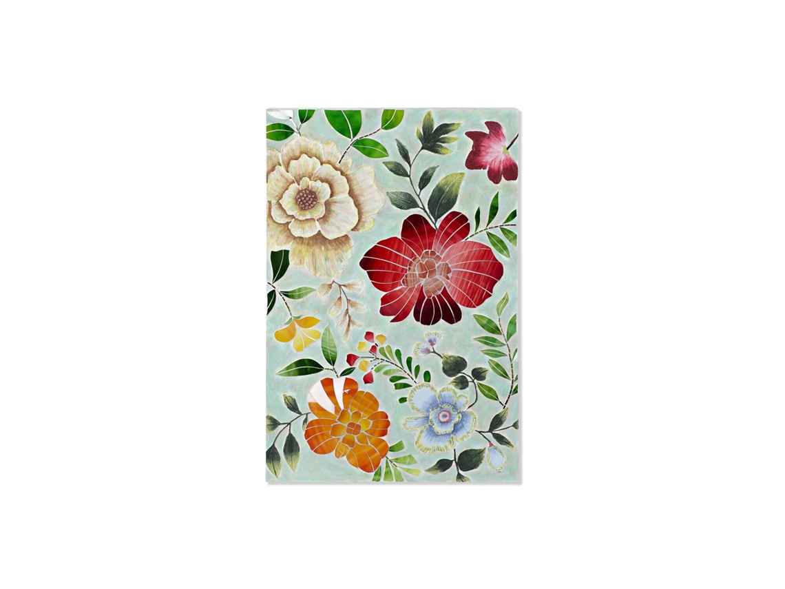 Decoração de Parede em Tela de Vidro com Flores, 80x4x120cm ALEXANDRA HOUSE LIVING