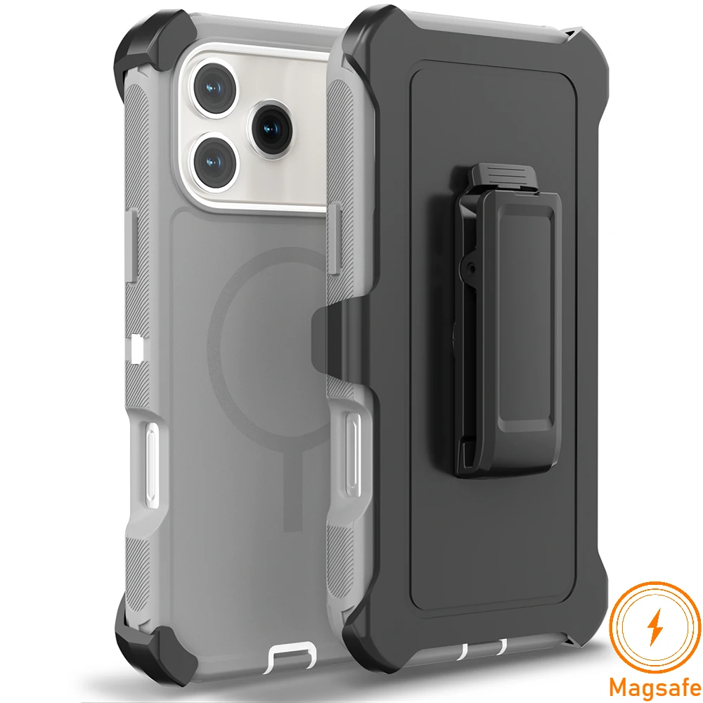 (cinza, Iphone 16 Pro Max) Capa Magnética Para Celular, Compatível Com Magsafe, Resistente E Durável, À Prova De Choque, Com Clipe.