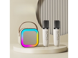 Máquina De Karaokê Para Crianças E Adultos, Mini Alto Falante De Karaokê Portátil Bluetooth Com 2 Microfones E Luzes, Brinquedos Aquaforge