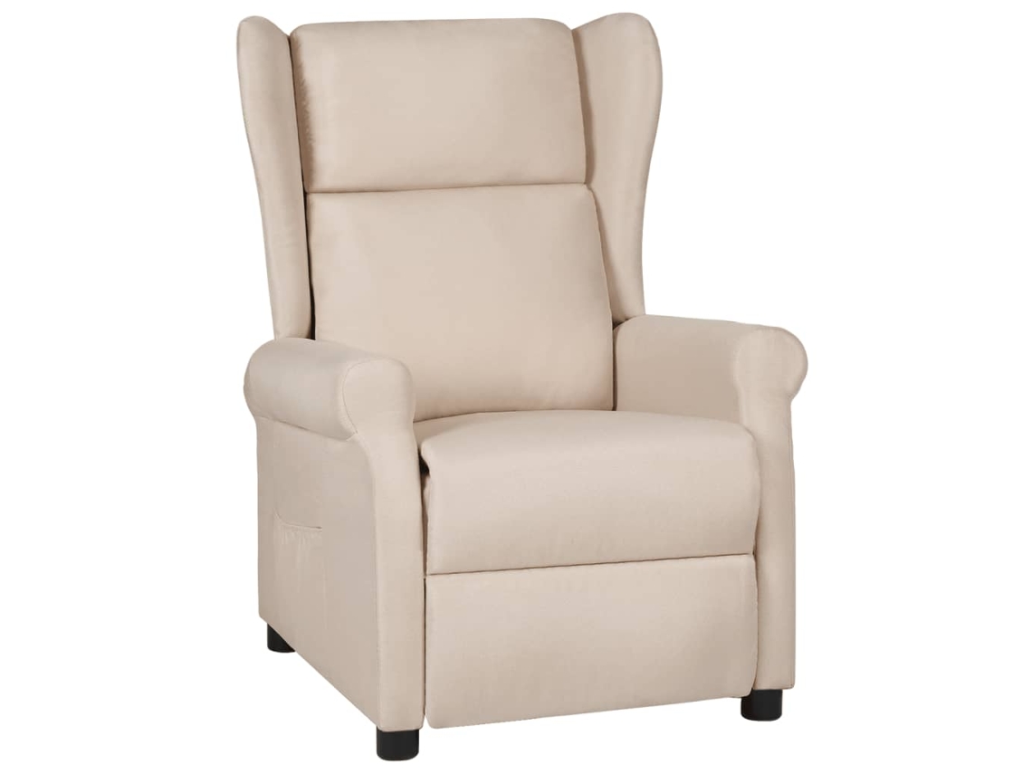 Vidaxl Poltrona Reclinável Tecido Cor Creme