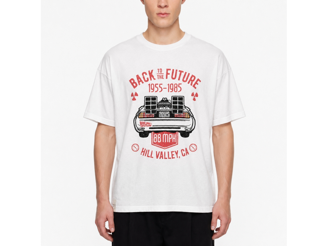 Rockinstone Back To The Future Movie Vintage Dmc Back White Adult T-shirt Size:m