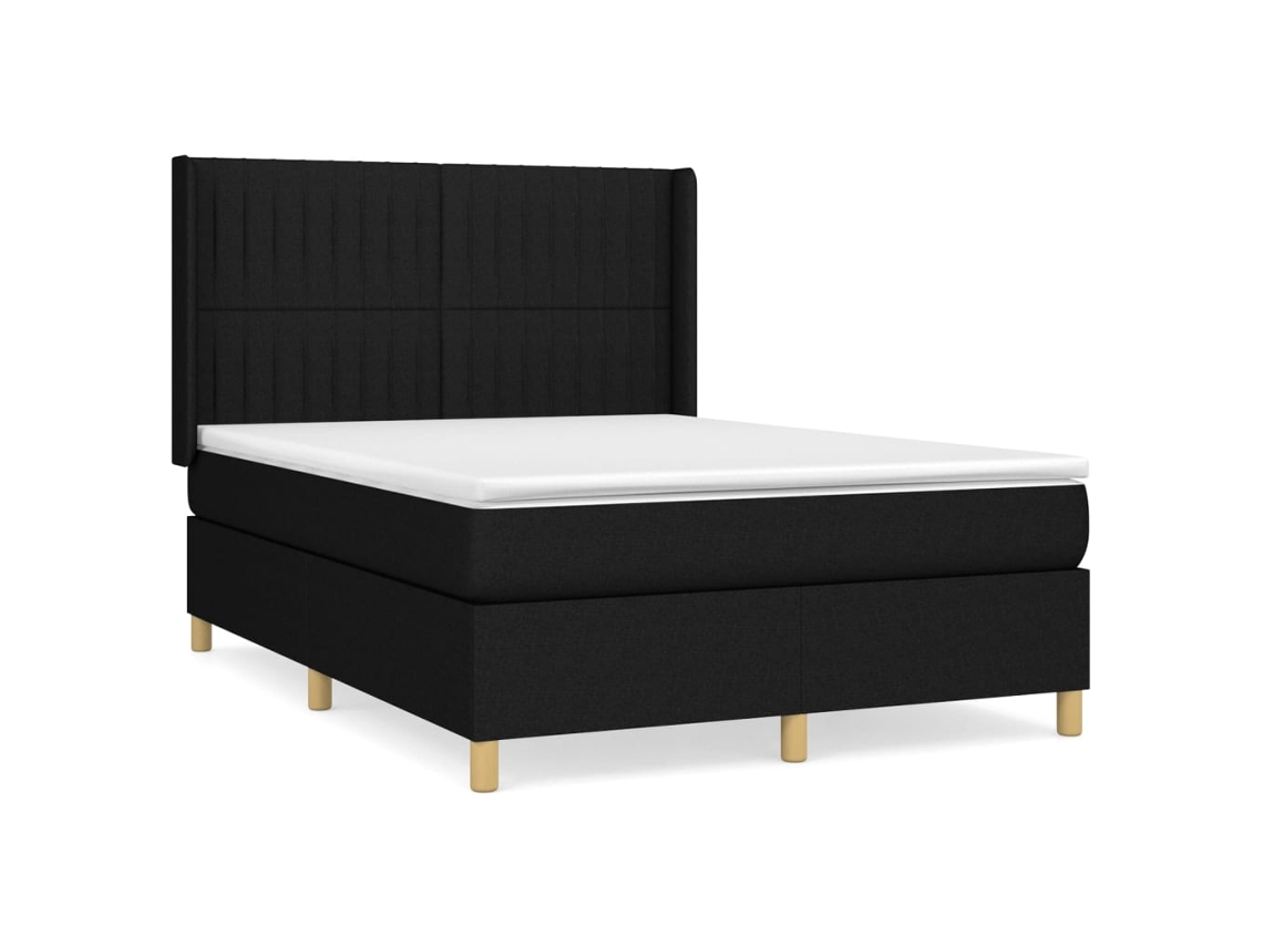 Cama com Molas/colchão 140x200 Cm Tecido Preto MAISON EXCLUSIVE