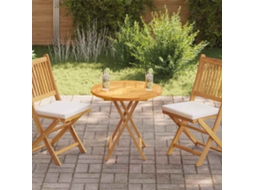 Vidaxl Tampo De Mesa Redondo 2,5 Cm 70 Cm Madeira De Teca Maciça