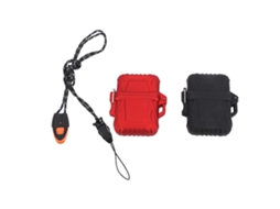 2pcs Estuche Impermeable Deportivo Exterior Caja Seca Reutilizable Multifuncional Negro+rojo