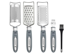 2026 rallador de Cocina Multiusos de Acero Inoxidable para Verduras Frutas Chocolate Con Cepillo de Limpieza Gris