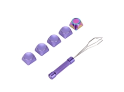 5pcs Keycaps Metálicos Xda Com Coating Colorido Texturas Decorativas Para Teclado Mecânico Roxo