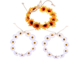 Conjunto De 6 Tiaras Florais Com Margaridas Em Amarelo E Branco, Perfeitas Para Festivais E Fotos.